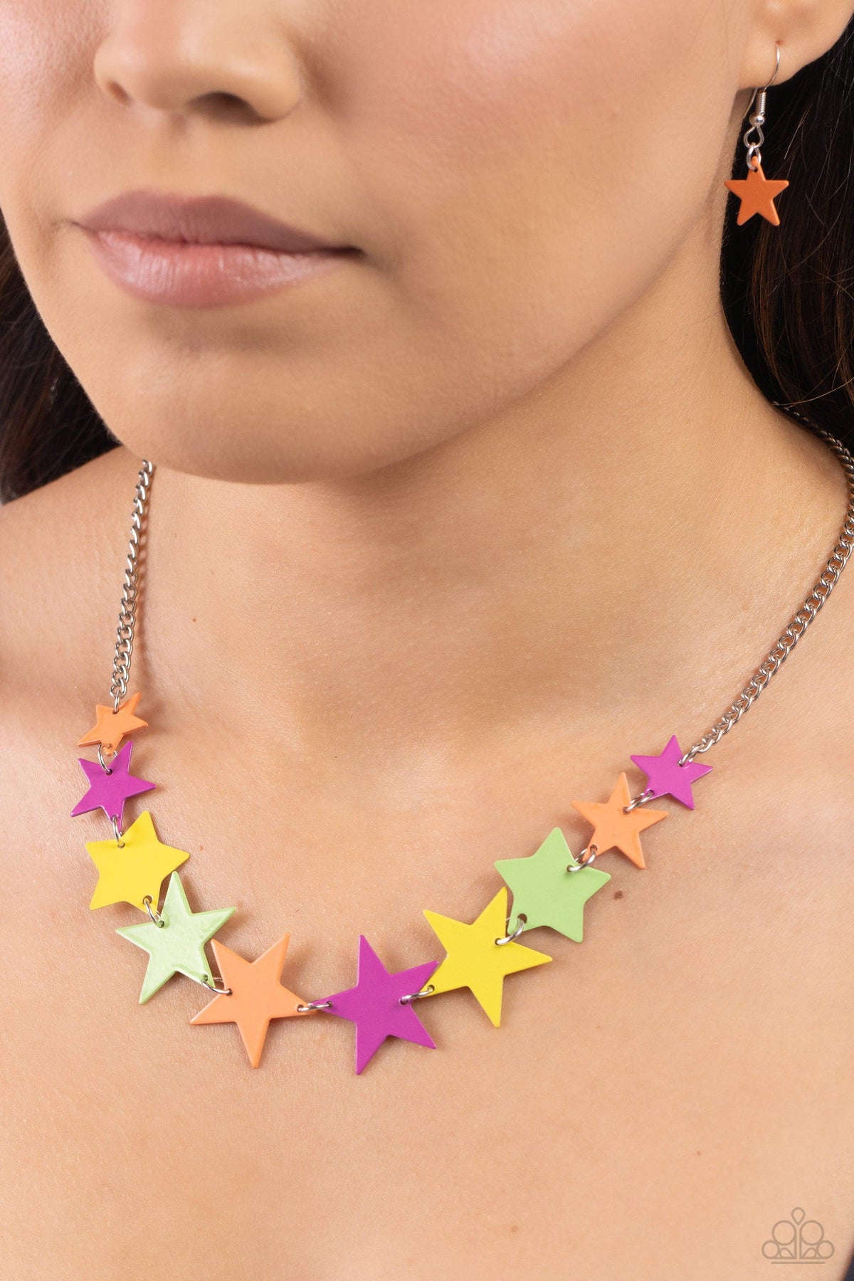 Starstruck Season Multi Necklace - Paparazzi Accessories-on model - CarasShop.com - $5 Jewelry by Cara Jewels