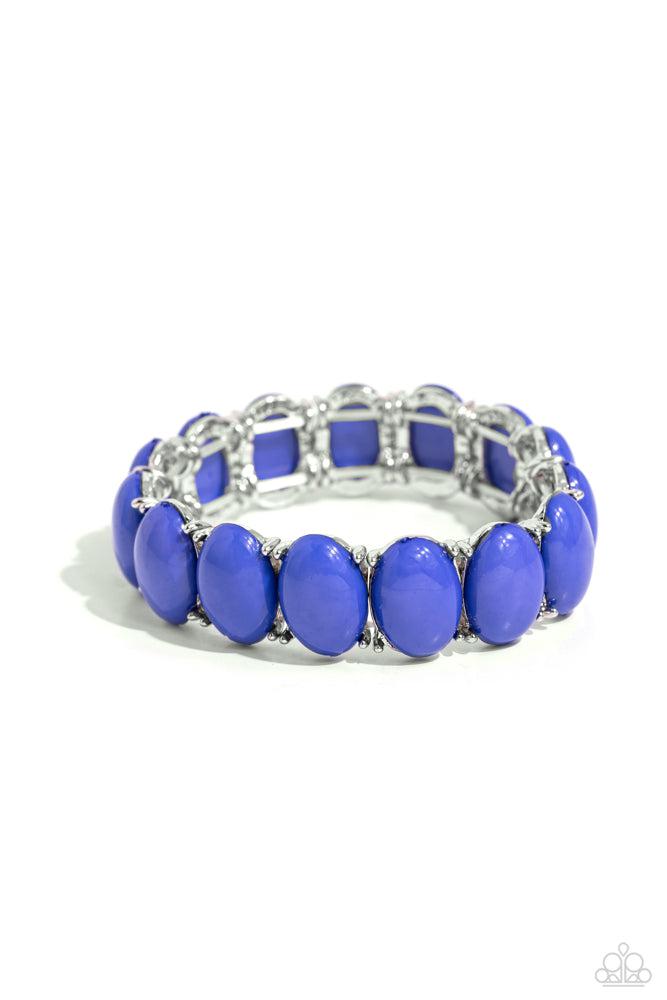Starting OVAL Blue Bracelet - Paparazzi Accessories- lightbox - CarasShop.com - $5 Jewelry by Cara Jewels