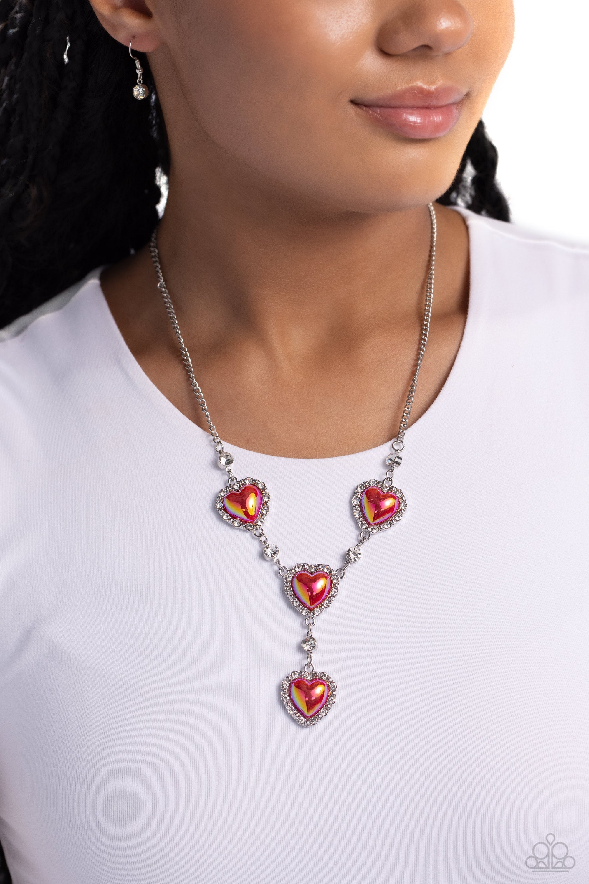 Stuck On You Red Heart Necklace - Paparazzi Accessories- lightbox - CarasShop.com - $5 Jewelry by Cara Jewels