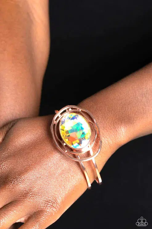 Substantial Sorceress Copper Bracelet - Paparazzi Accessories- on model - CarasShop.com - $5 Jewelry by Cara Jewels