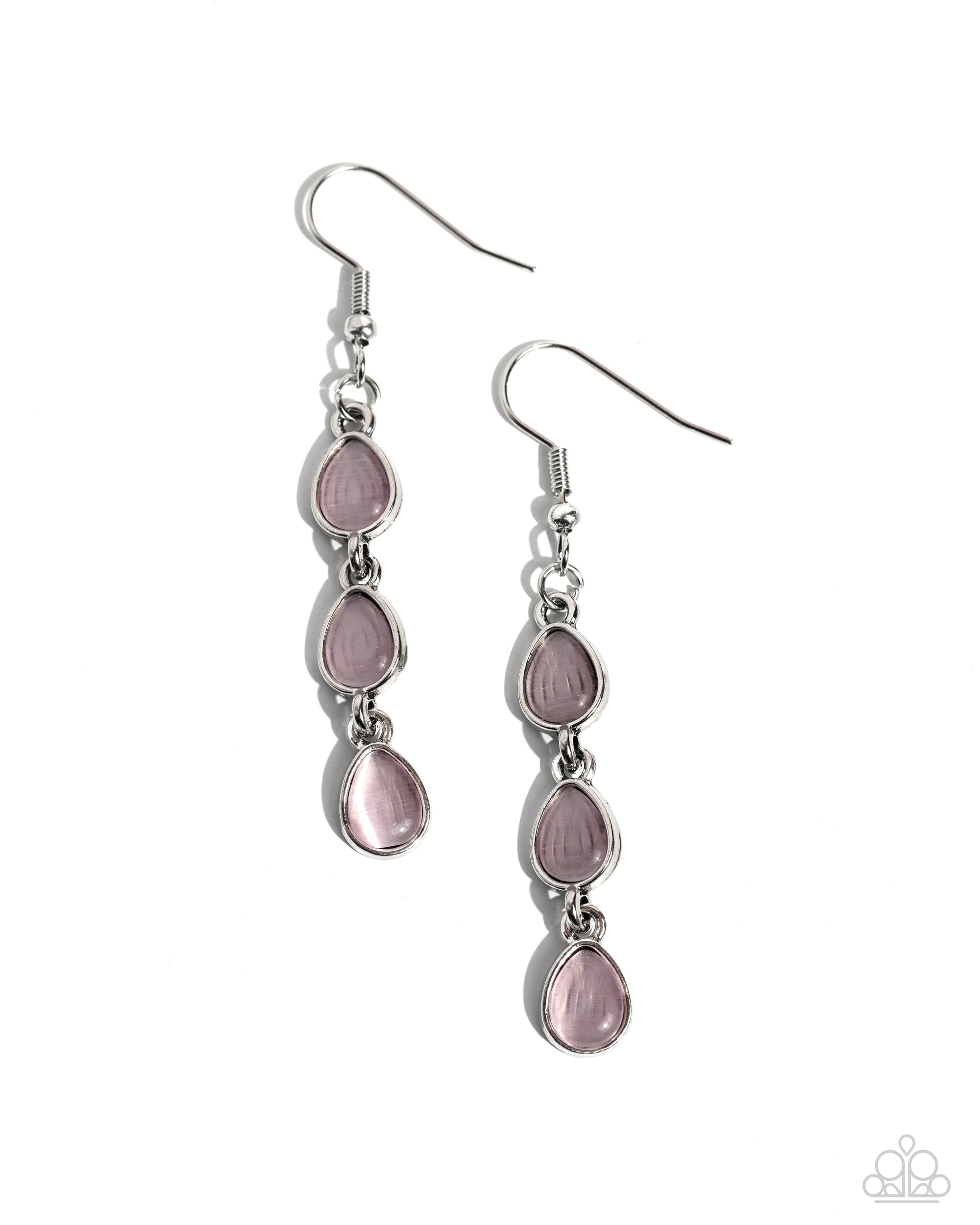 Summer Rain Pink Cat's Eye Stone Earrings - Paparazzi Accessories- lightbox - CarasShop.com - $5 Jewelry by Cara Jewels