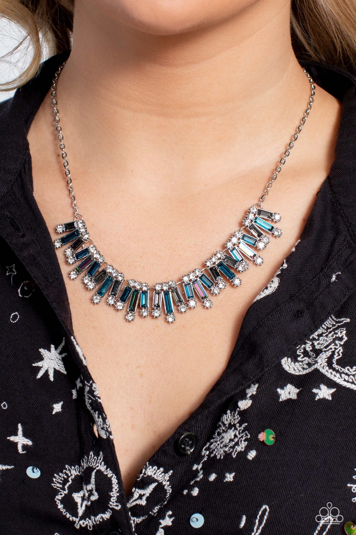 Sunburst Season Multi Necklace - Paparazzi Accessories-on model - CarasShop.com - $5 Jewelry by Cara Jewels