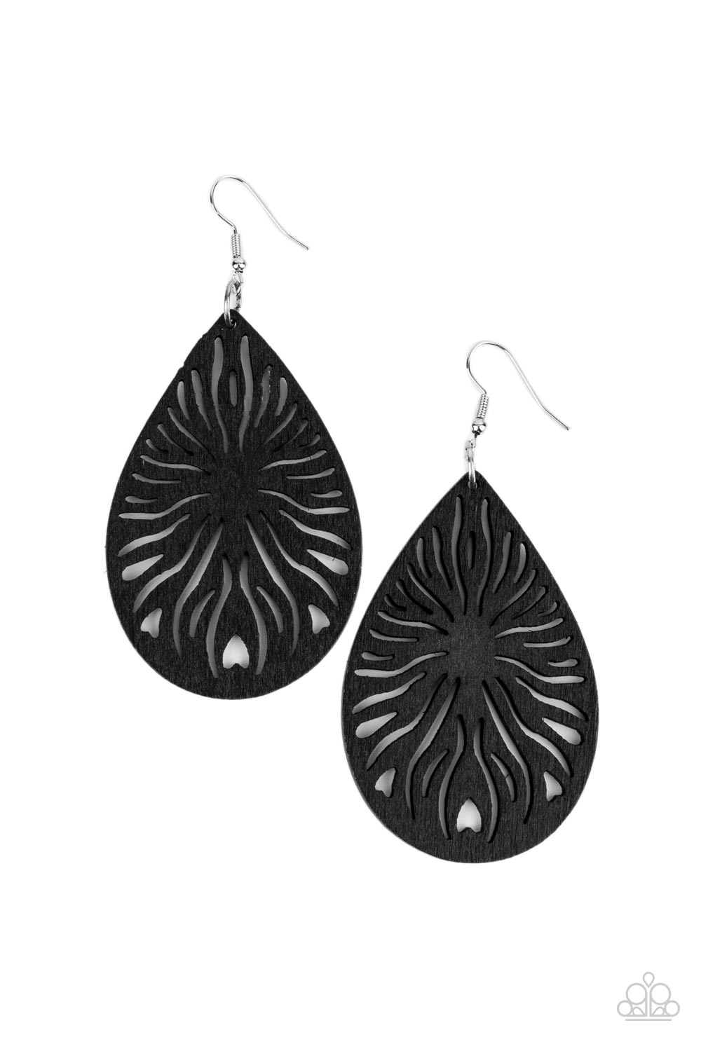 Sunny Incantations Black Wood Earrings - Paparazzi Accessories- lightbox - CarasShop.com - $5 Jewelry by Cara Jewels