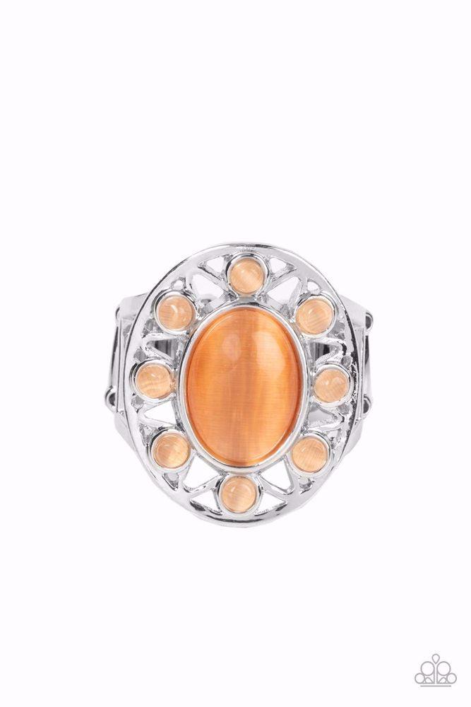 Sunny Solstice Orange Ring - Paparazzi Accessories- lightbox - CarasShop.com - $5 Jewelry by Cara Jewels