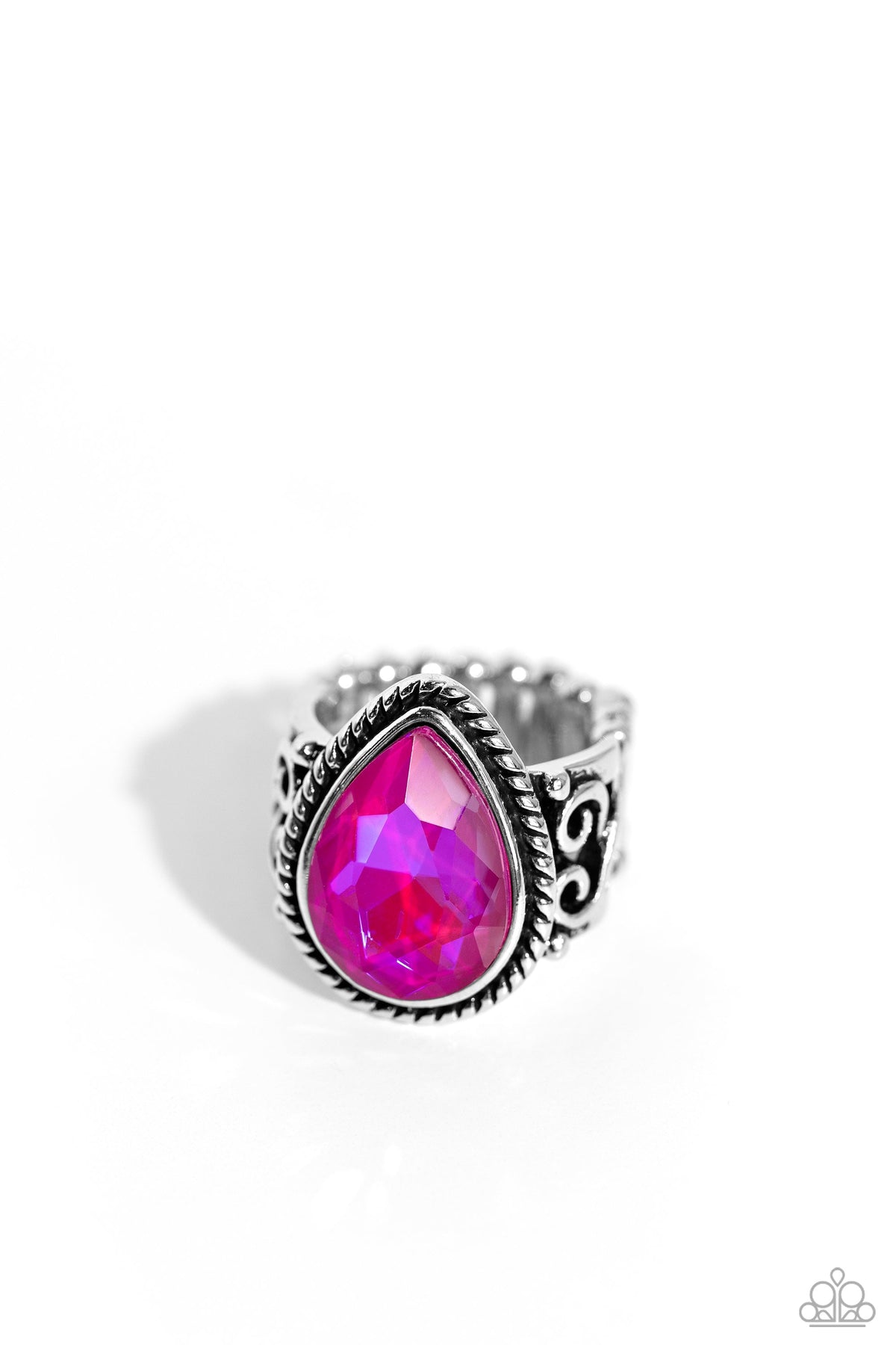 Supernatural Sparkle Pink UV Shimmer Rhinestone Ring - Paparazzi Accessories- lightbox - CarasShop.com - $5 Jewelry by Cara Jewels