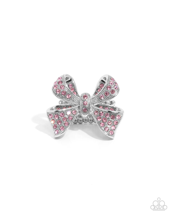 Paparazzi Sweetheart Souvenir Pink Bow Ring | CarasShop