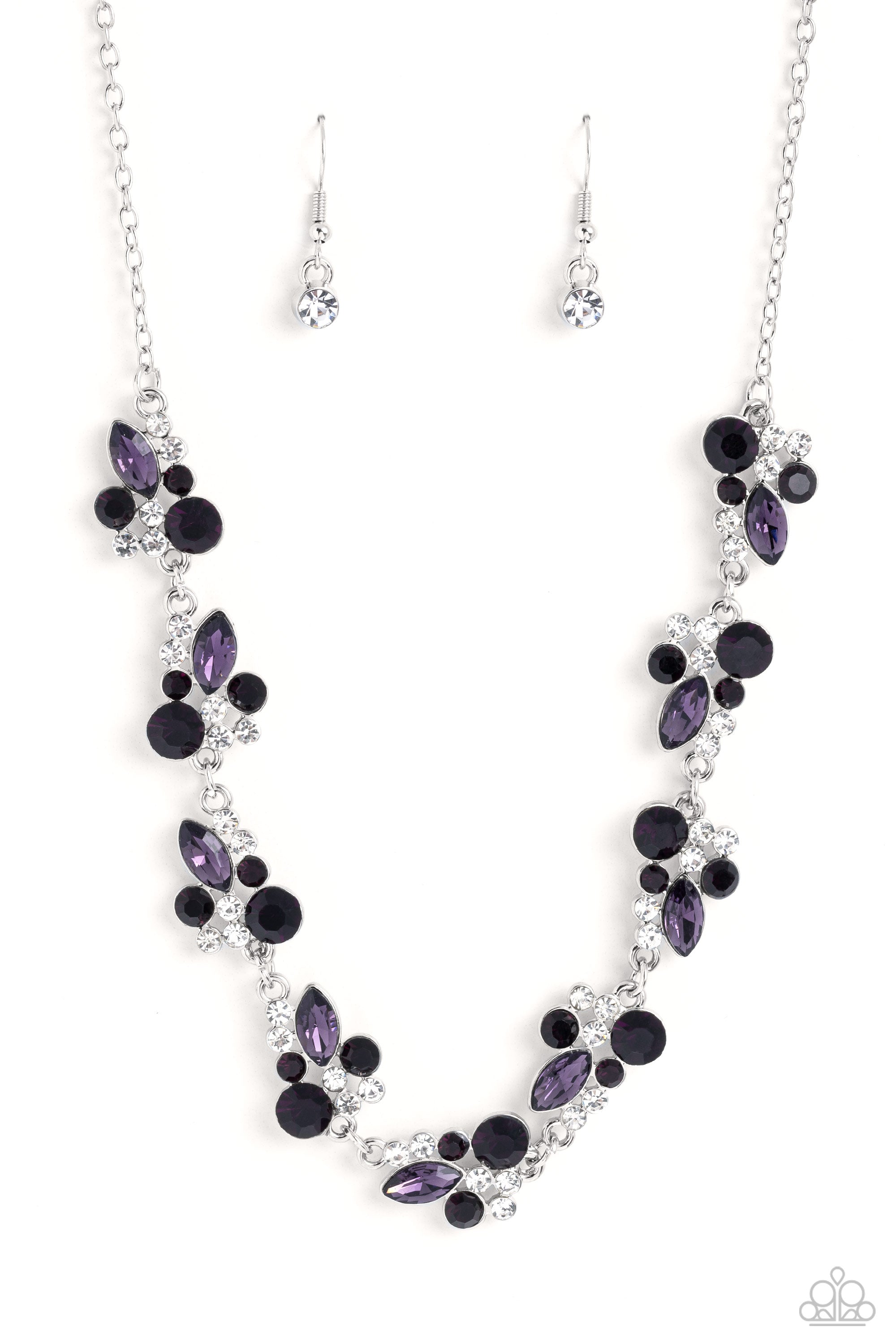 Swimming in Sparkles Purple Rhinestone Necklace - Paparazzi Accessories- lightbox - CarasShop.com - $5 Jewelry by Cara Jewels