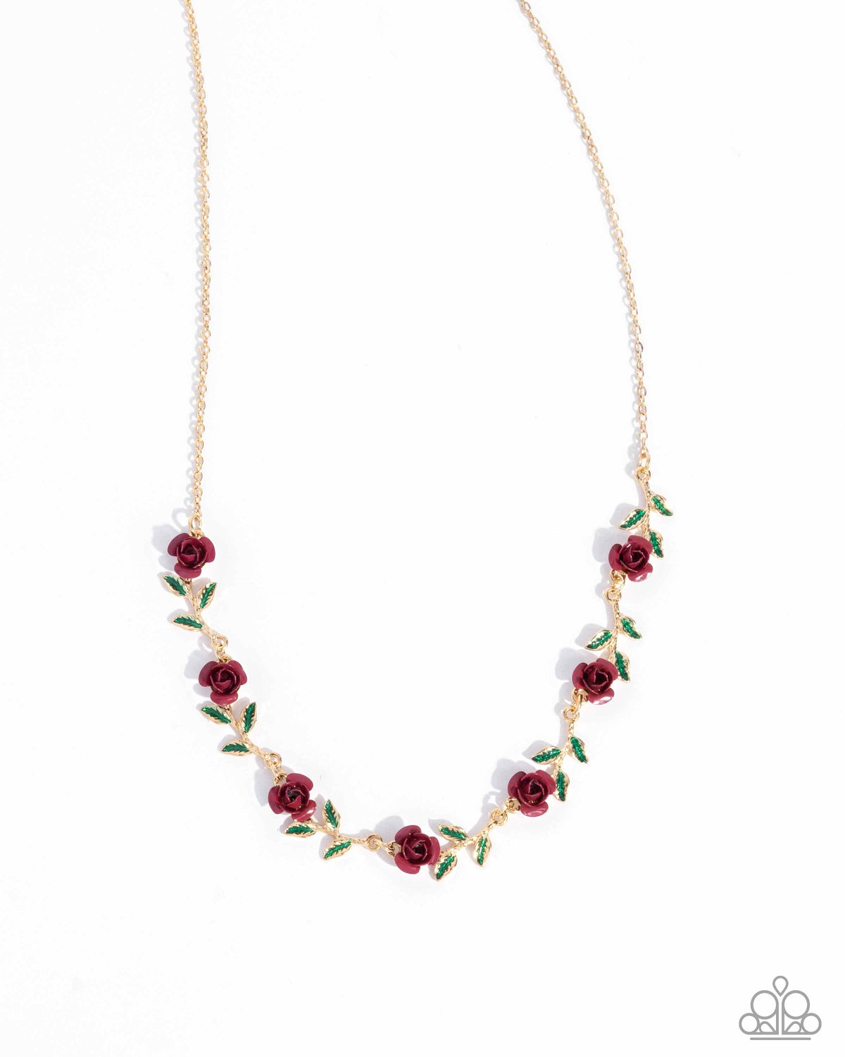 Tale As Old As PRIME Pink Rose Floral Necklace - Paparazzi Accessories- lightbox - CarasShop.com - $5 Jewelry by Cara Jewels