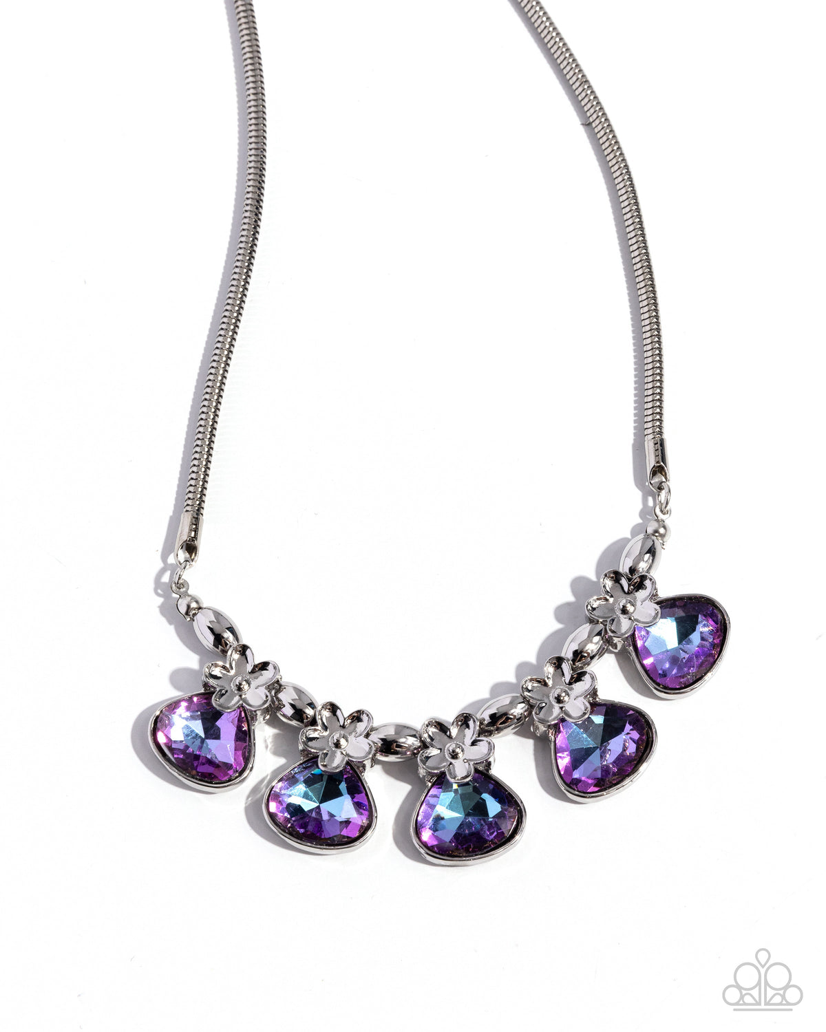 Teardrop Tribute Purple Rhinestone Necklace - Paparazzi Accessories- lightbox - CarasShop.com - $5 Jewelry by Cara Jewels