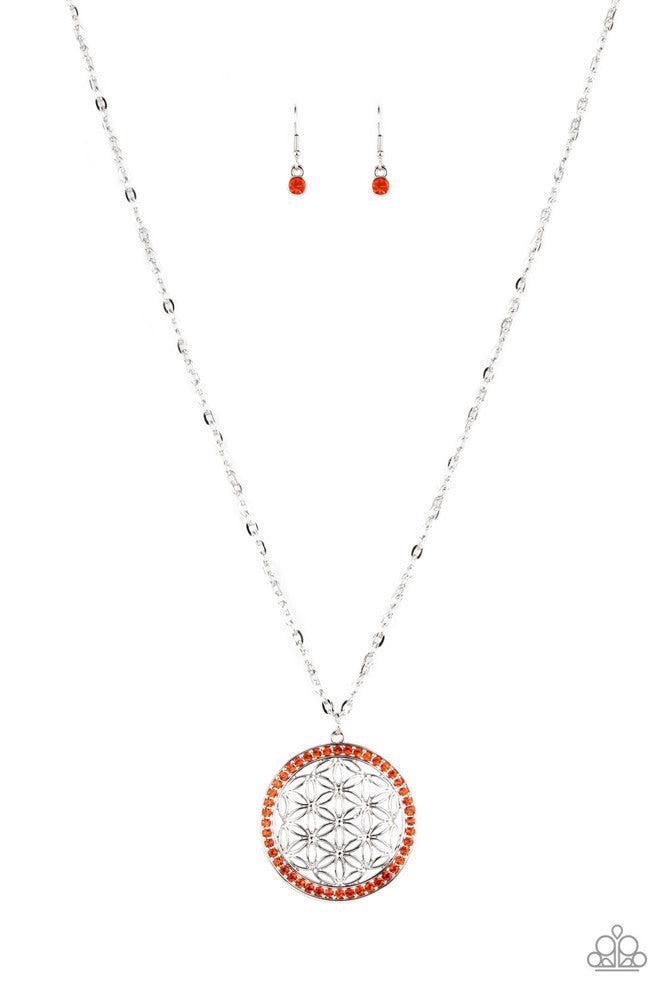 Tearoom Twinkle Orange Necklace - Paparazzi Accessories- lightbox - CarasShop.com - $5 Jewelry by Cara Jewels