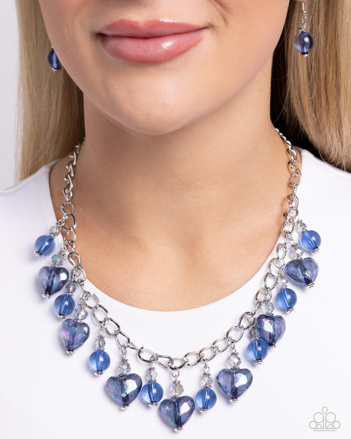 The Best HEART Blue Necklace - Paparazzi Accessories-on model - CarasShop.com - $5 Jewelry by Cara Jewels