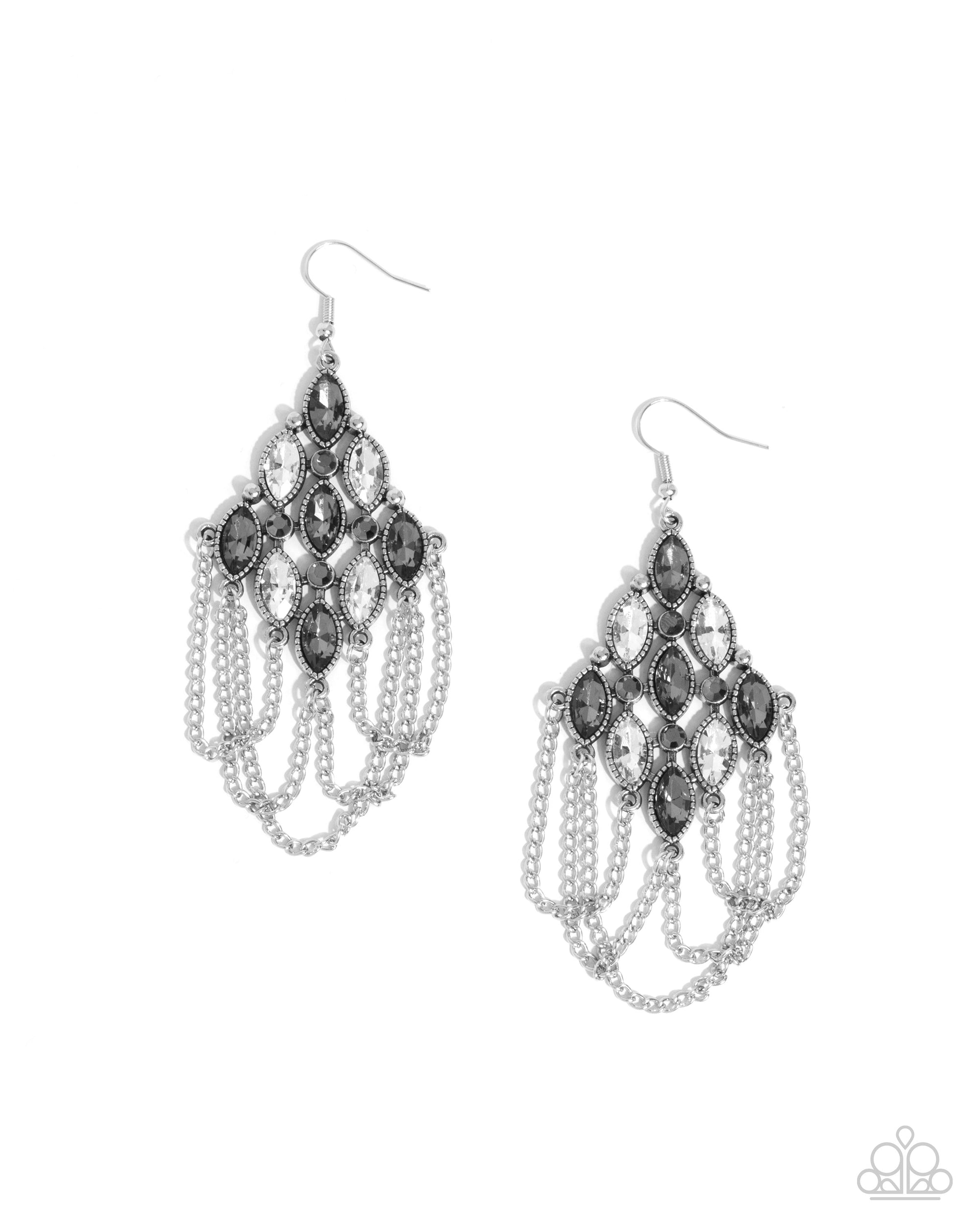 Trenchant Transformation Silver Earrings - Paparazzi Accessories- lightbox - CarasShop.com - $5 Jewelry by Cara Jewels