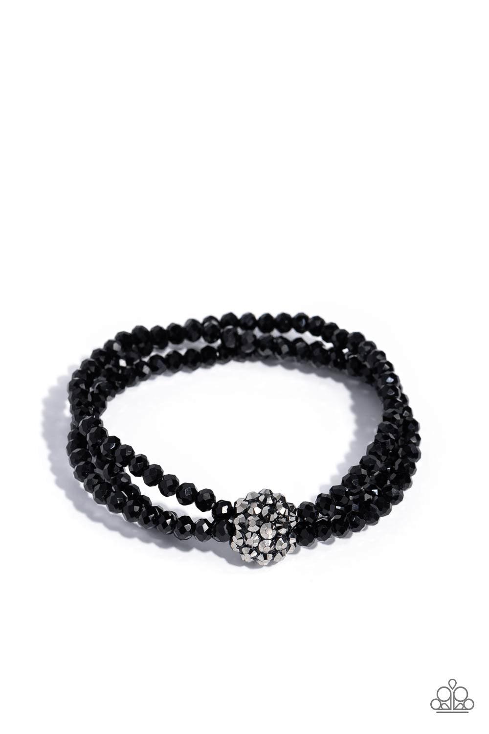Twisted Theme Black Bracelet - Paparazzi Accessories- lightbox - CarasShop.com - $5 Jewelry by Cara Jewels