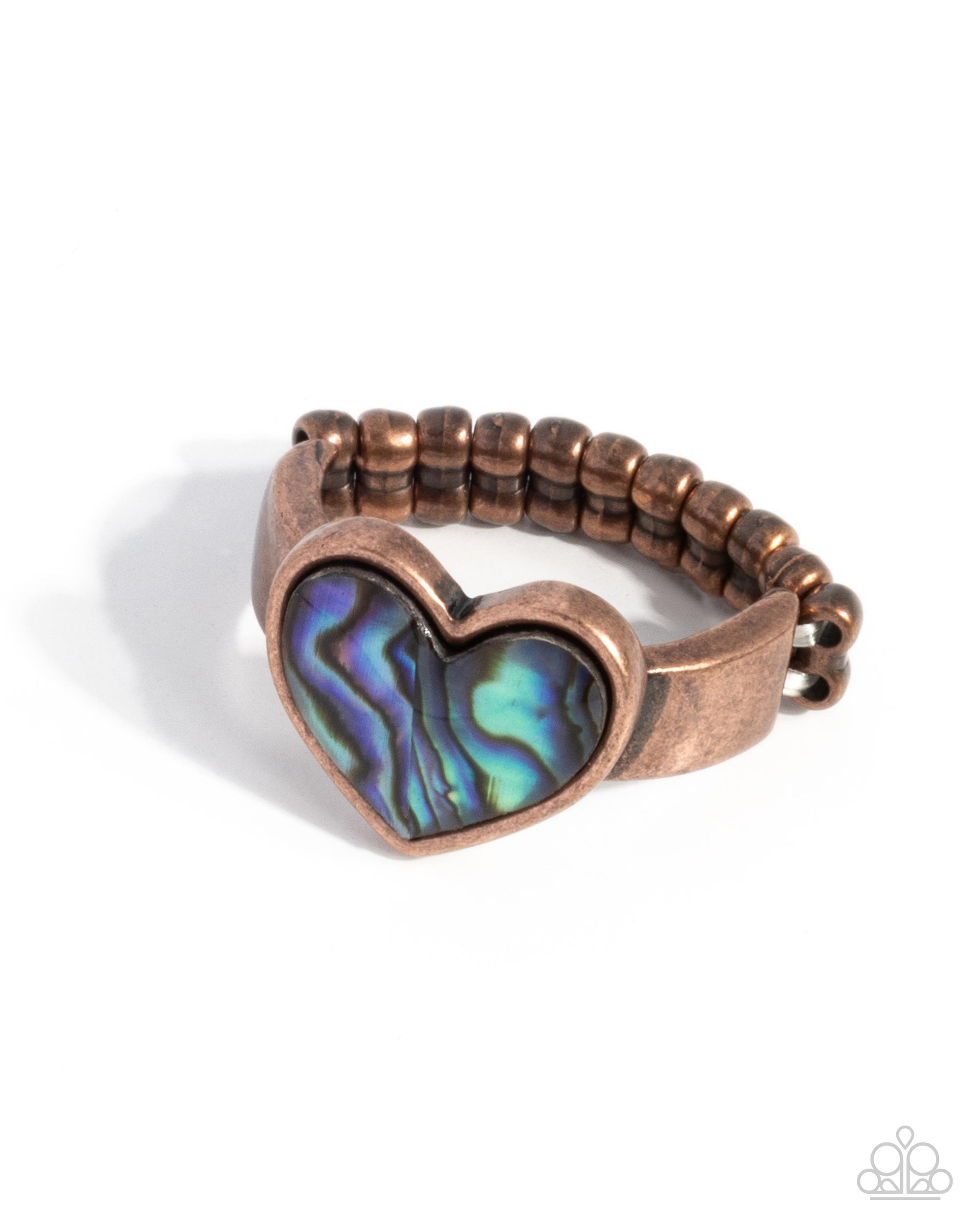 Uncontrollably Fond Copper Heart Ring - Paparazzi Accessories- lightbox - CarasShop.com - $5 Jewelry by Cara Jewels