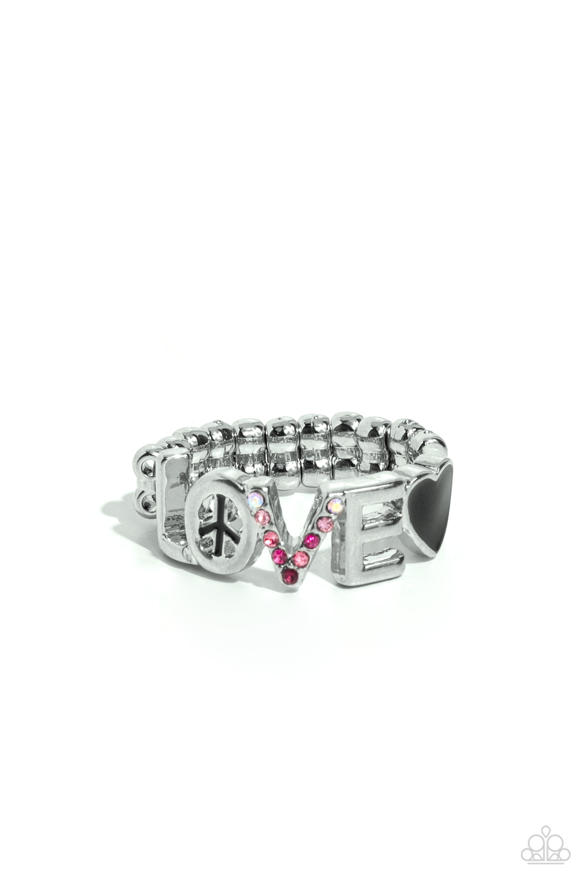 Unlimited Love Black & Silver Inspirational Ring - Paparazzi Accessories- lightbox - CarasShop.com - $5 Jewelry by Cara Jewels
