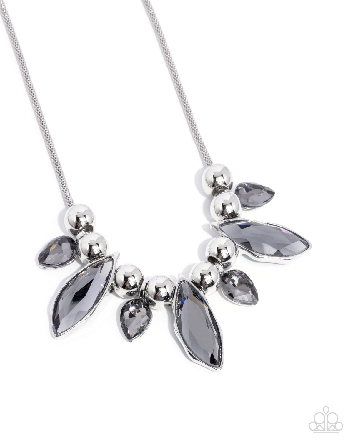 Unrivaled Edge Silver Gem Necklace - Paparazzi Accessories- lightbox - CarasShop.com - $5 Jewelry by Cara Jewels