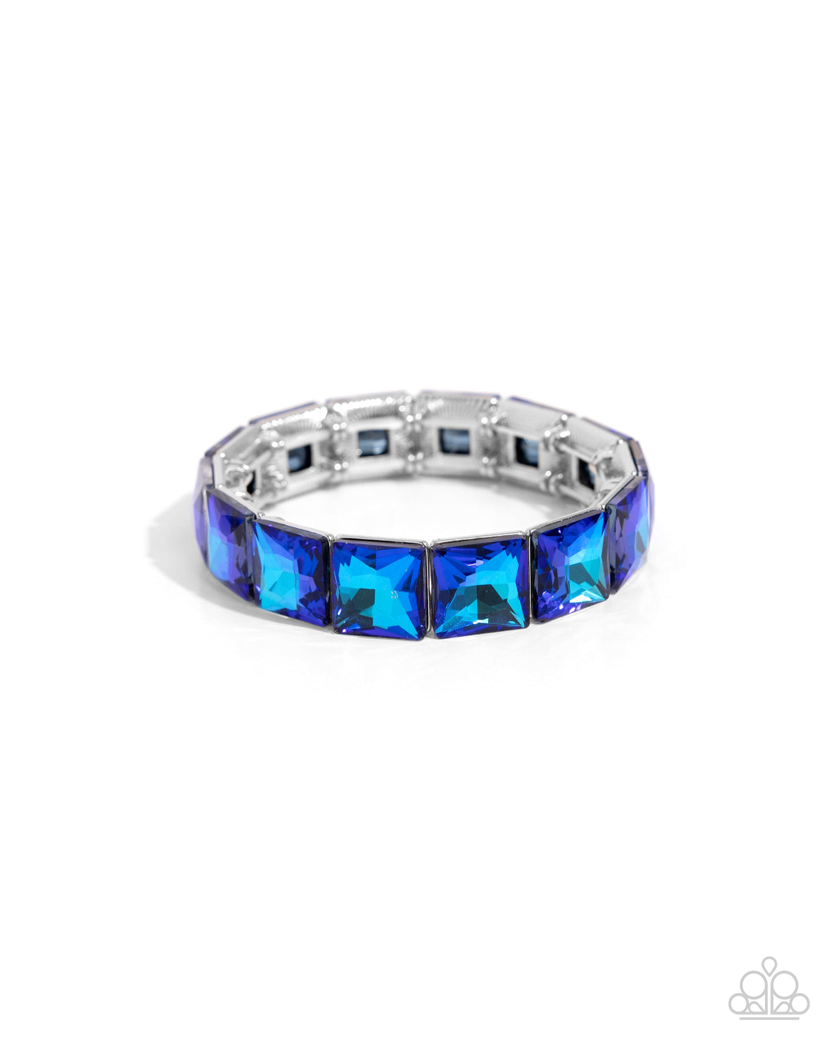 Upscale Funk Blue Rhinestone Bracelet - Paparazzi Accessories- lightbox - CarasShop.com - $5 Jewelry by Cara Jewels