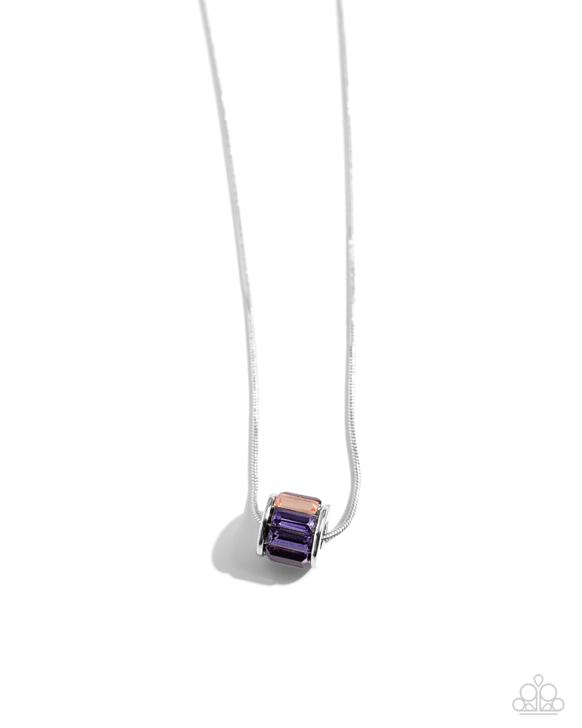 Warden Wheel Purple Rhinestone Necklace - Paparazzi Accessories- lightbox - CarasShop.com - $5 Jewelry by Cara Jewels