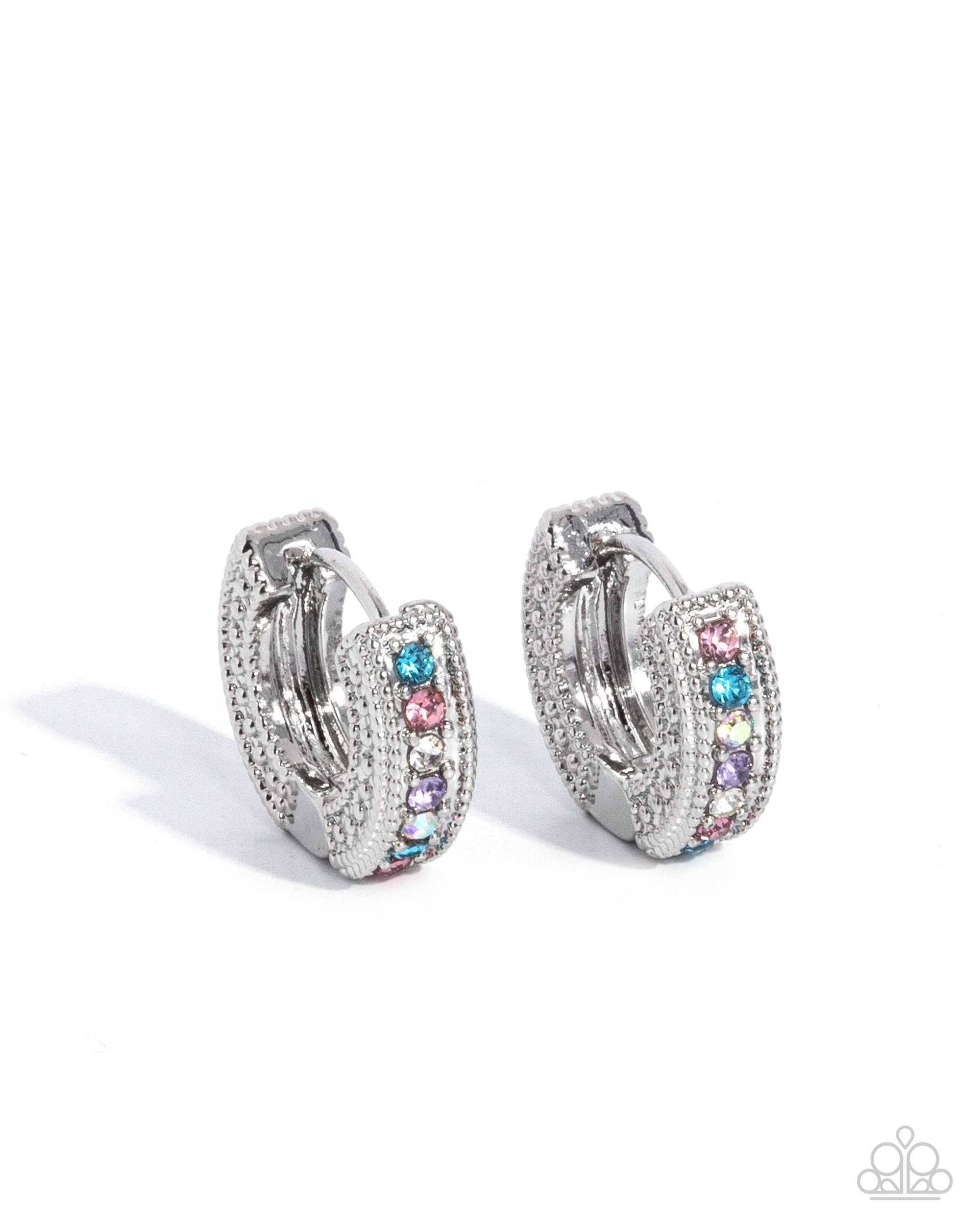 Weightless Whimsy Multi Rhinestone Hoop Earrings - Paparazzi Accessories- lightbox - CarasShop.com - $5 Jewelry by Cara Jewels