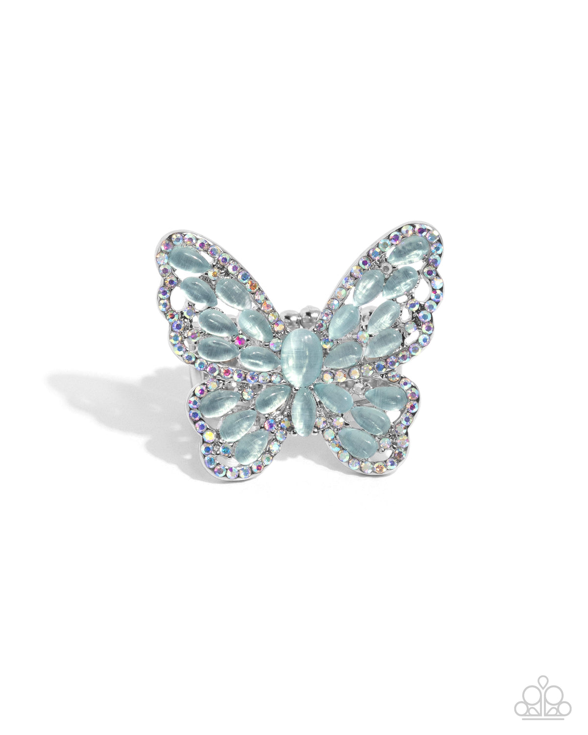 Were Soarin Flyin Blue Cat&#39;s Eye Stone Butterfly Ring - Paparazzi Accessories- lightbox - CarasShop.com - $5 Jewelry by Cara Jewels