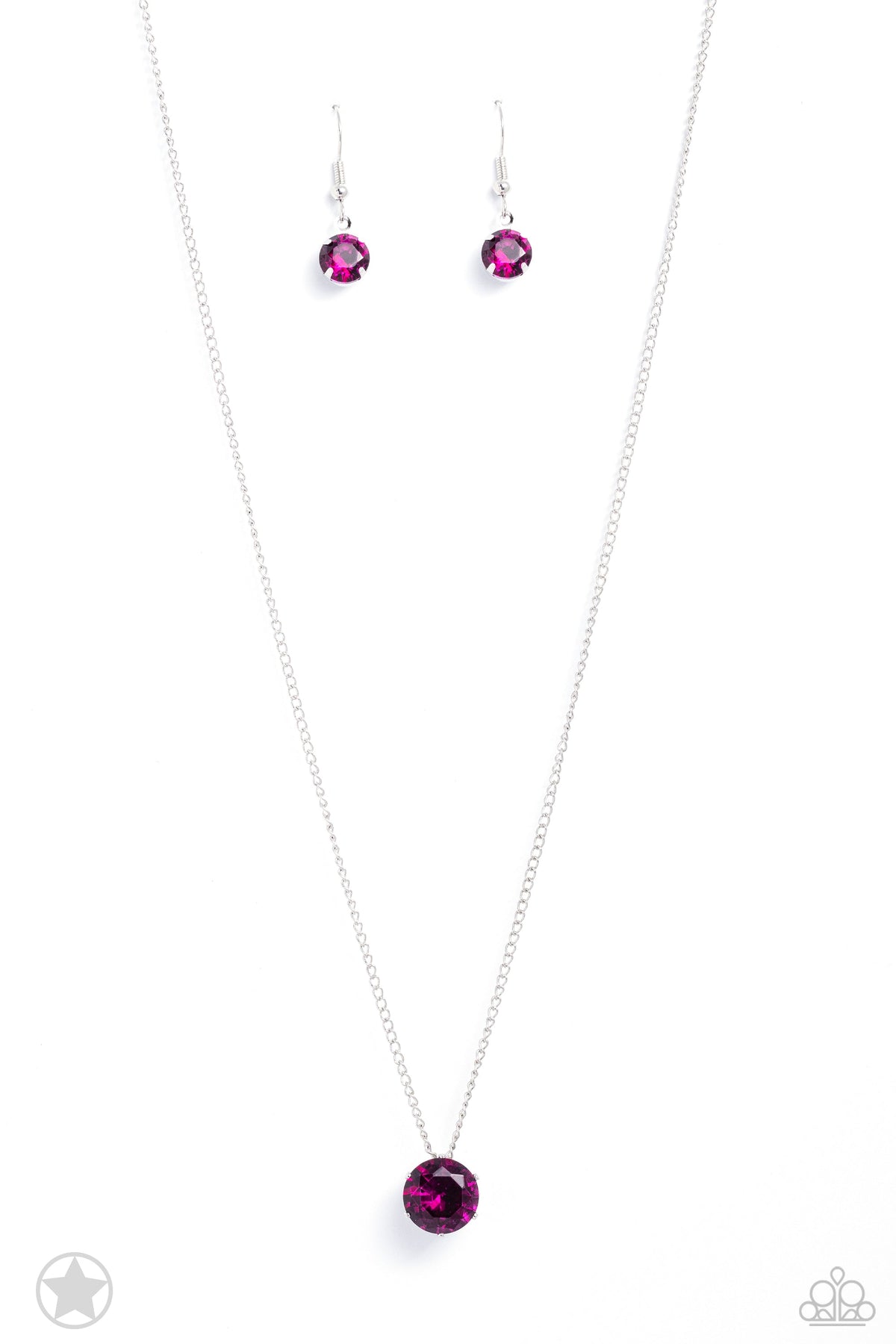 What a Gem Pink Rhinestone Necklace - Paparazzi Accessories- lightbox - CarasShop.com - $5 Jewelry by Cara Jewels