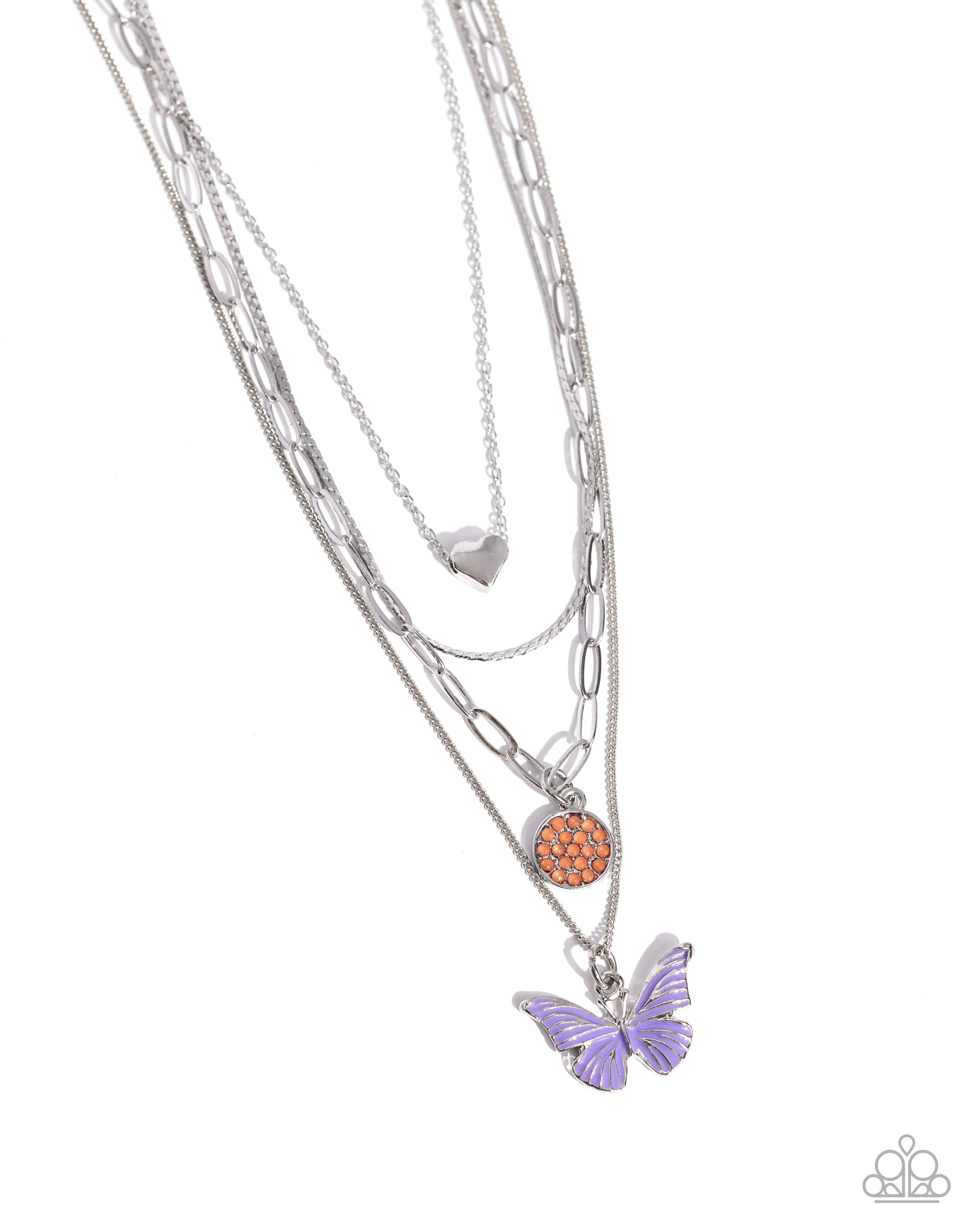 Whimsical Wardrobe Purple Butterfly Necklace - Paparazzi Accessories- lightbox - CarasShop.com - $5 Jewelry by Cara Jewels