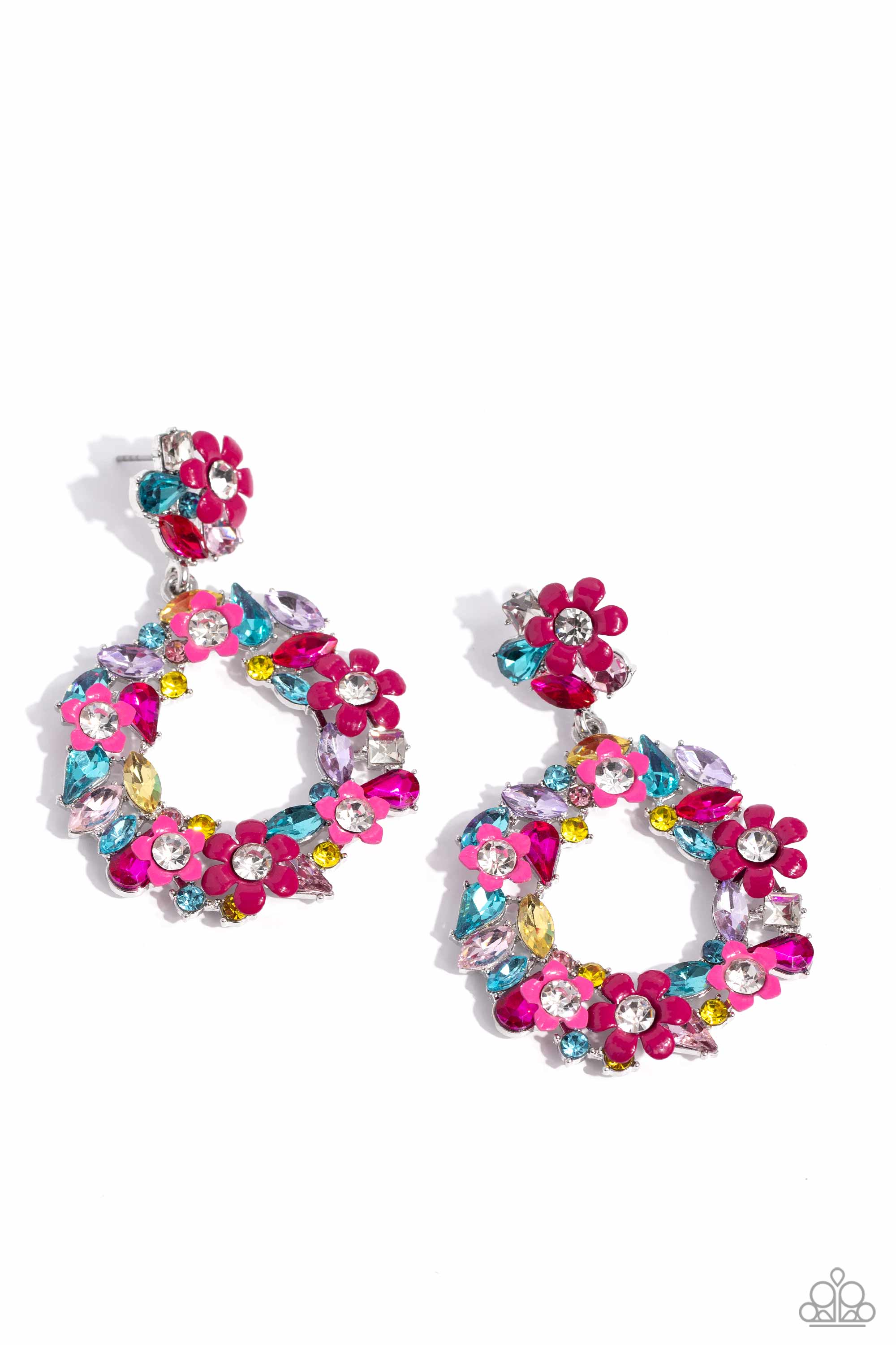 Wreathed in Wildflowers Multi Post Earrings - Paparazzi Accessories- lightbox - CarasShop.com - $5 Jewelry by Cara Jewels
