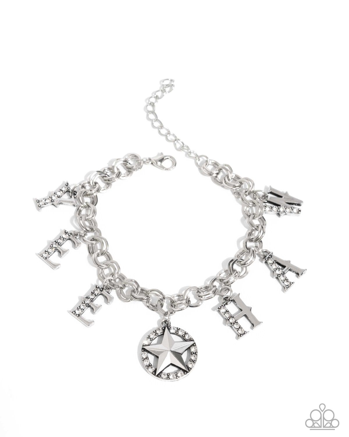 Yeehaw Yell White Charm Bracelet - Paparazzi Accessories- lightbox - CarasShop.com - $5 Jewelry by Cara Jewels