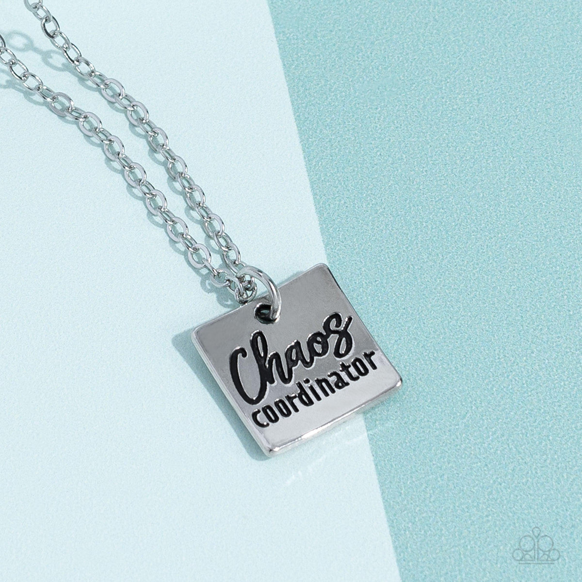 Chaos Coordinator Silver Inspirational Necklace - Paparazzi Accessories