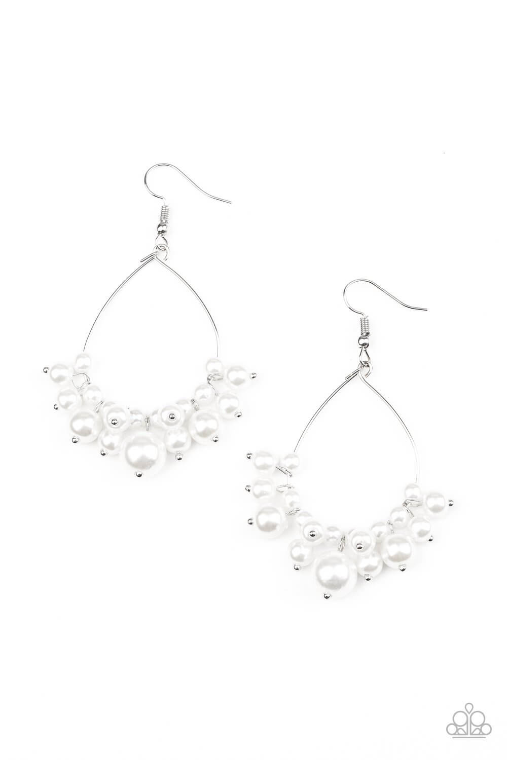 5th Avenue Appeal White Pearl Earrings - Paparazzi Accessories-CarasShop.com - $5 Jewelry by Cara Jewels