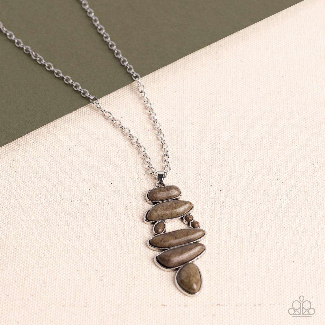 Mojave Mountaineer Olive Green Stone Necklace - Paparazzi Accessories