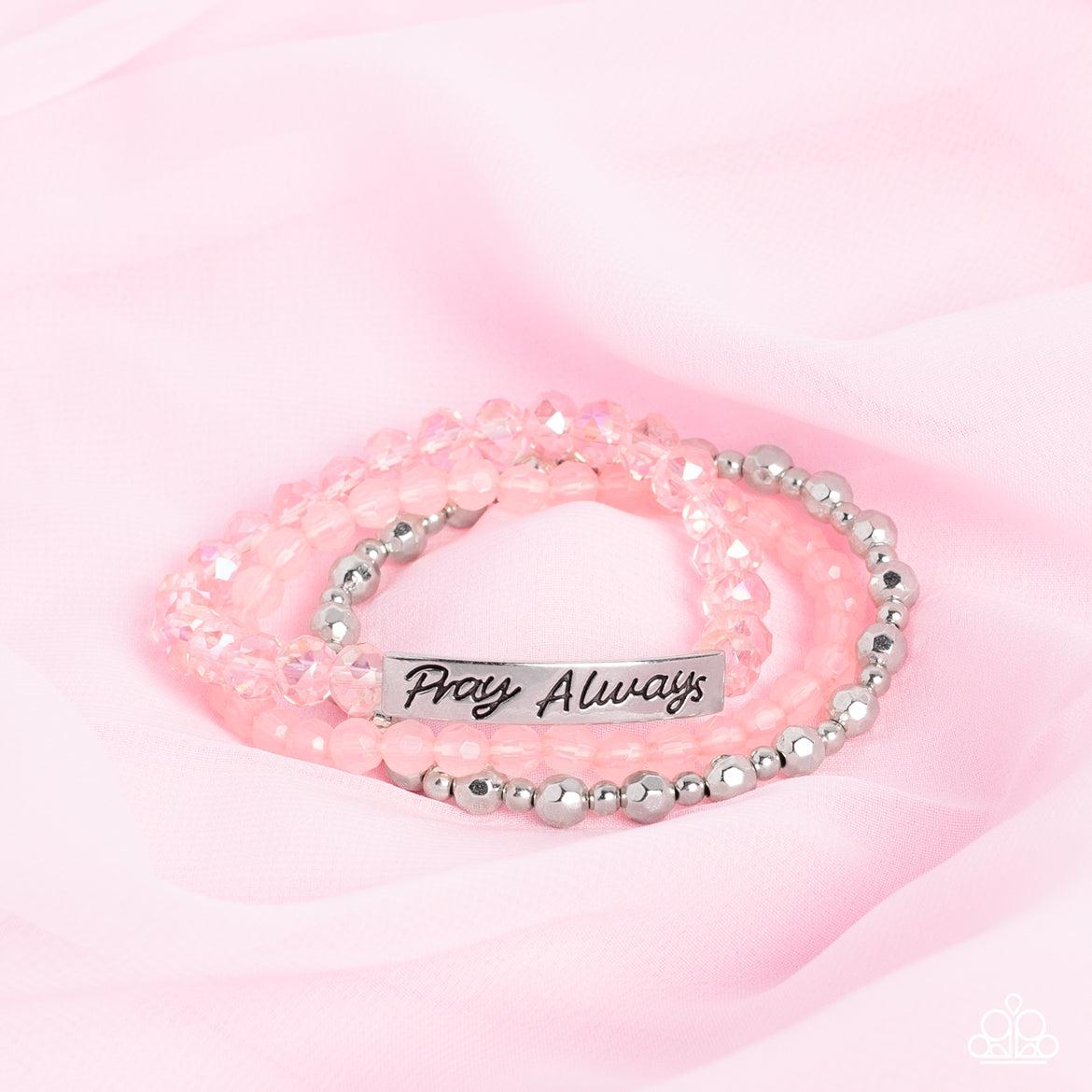 Pray Always Pink Inspirational Bracelet - Paparazzi Accessories