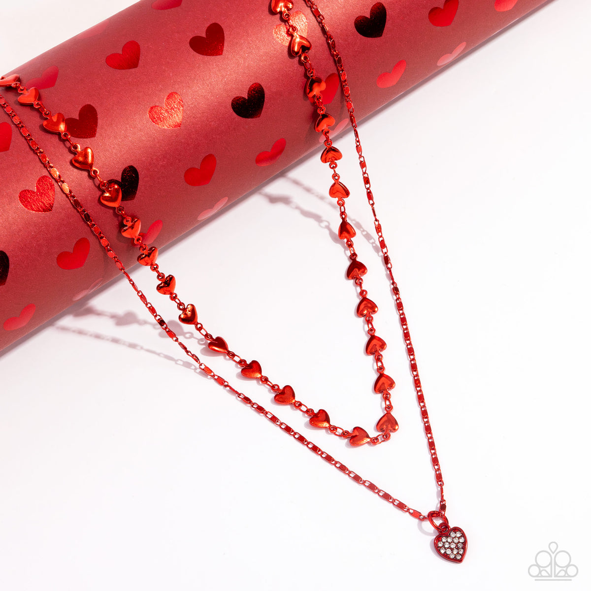 Cupid Combo Red Heart Necklace - Paparazzi Accessories