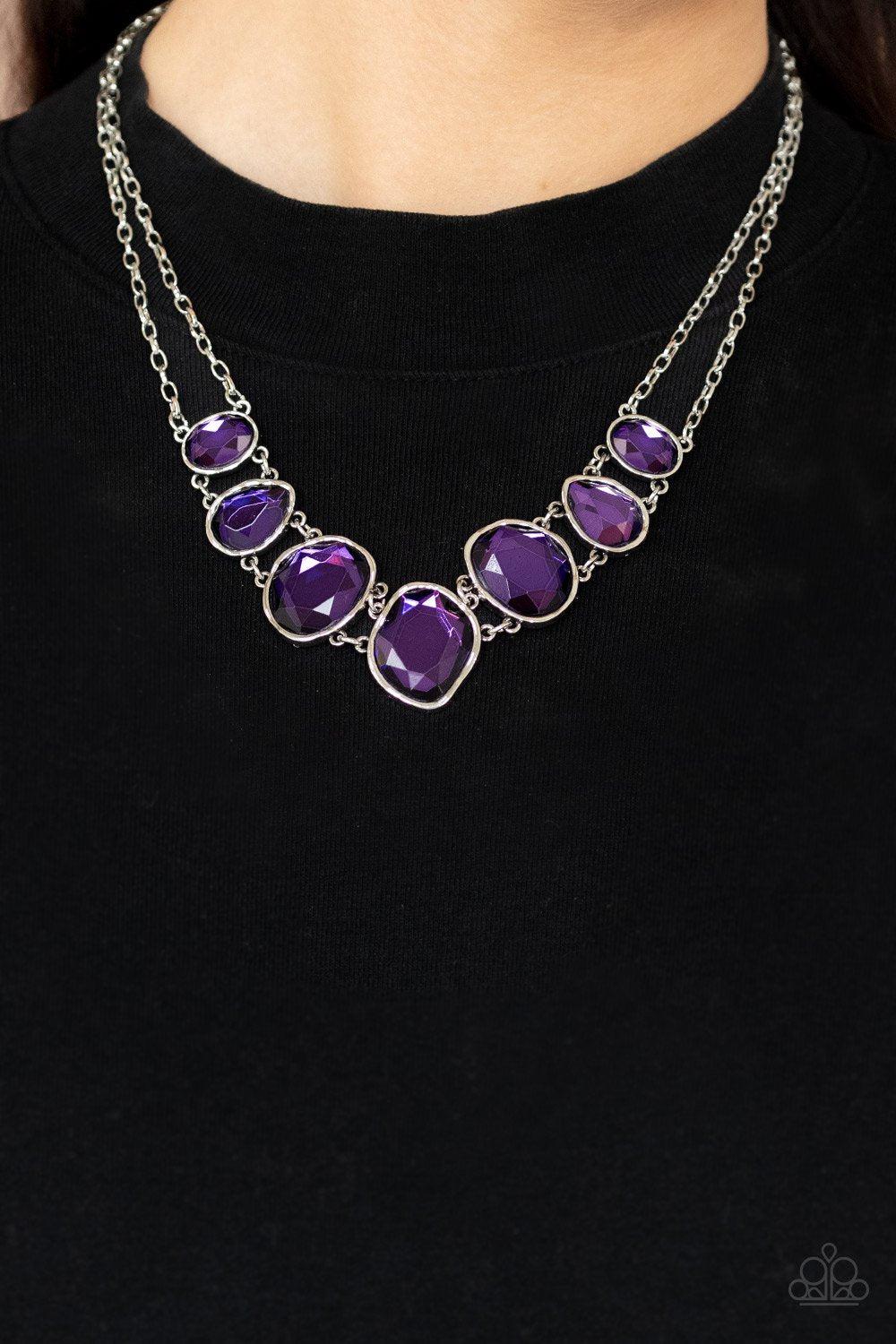 Purple deals rhinestone necklace