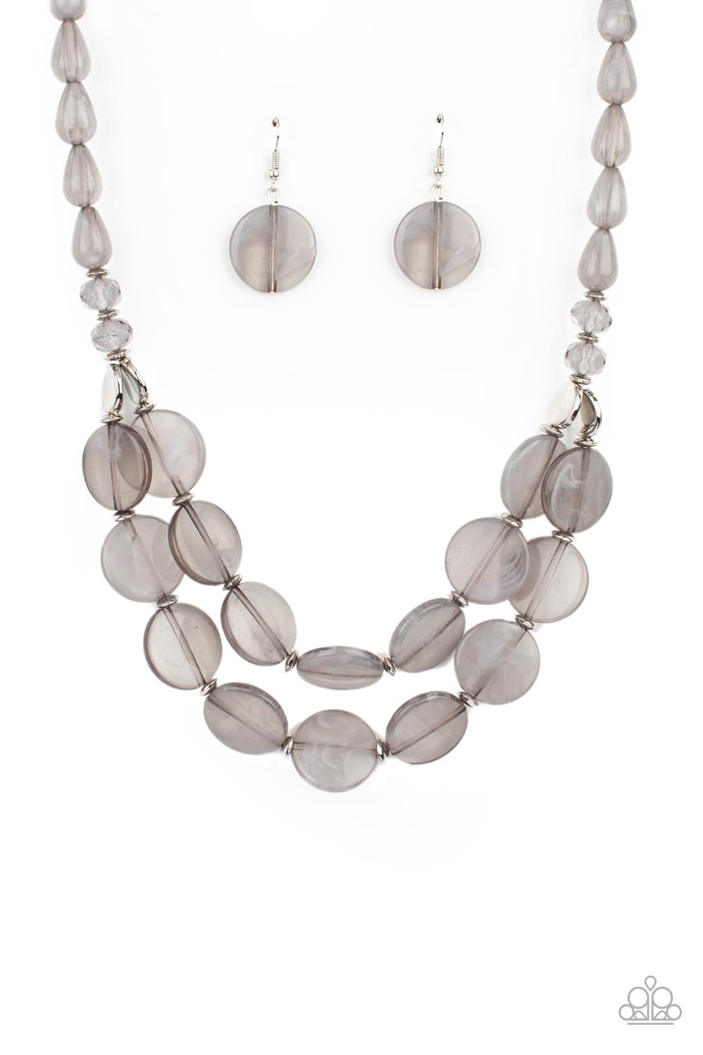 Beach Day Demure Silver Necklace - Paparazzi Accessories - lightbox -CarasShop.com - $5 Jewelry by Cara Jewels
