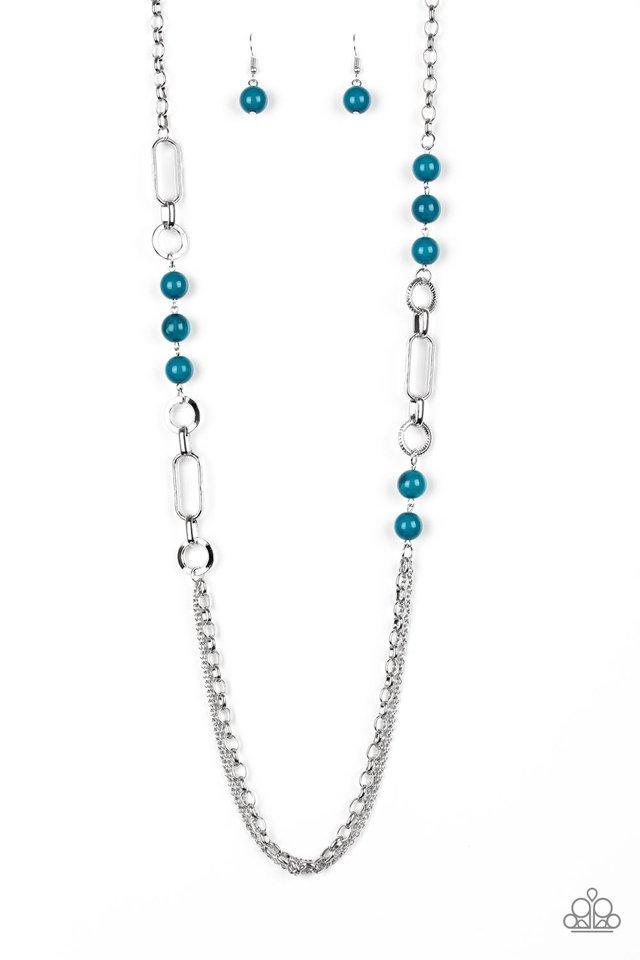 CACHE Me Out Blue and Silver Necklace - Paparazzi Accessories- lightbox - CarasShop.com - $5 Jewelry by Cara Jewels