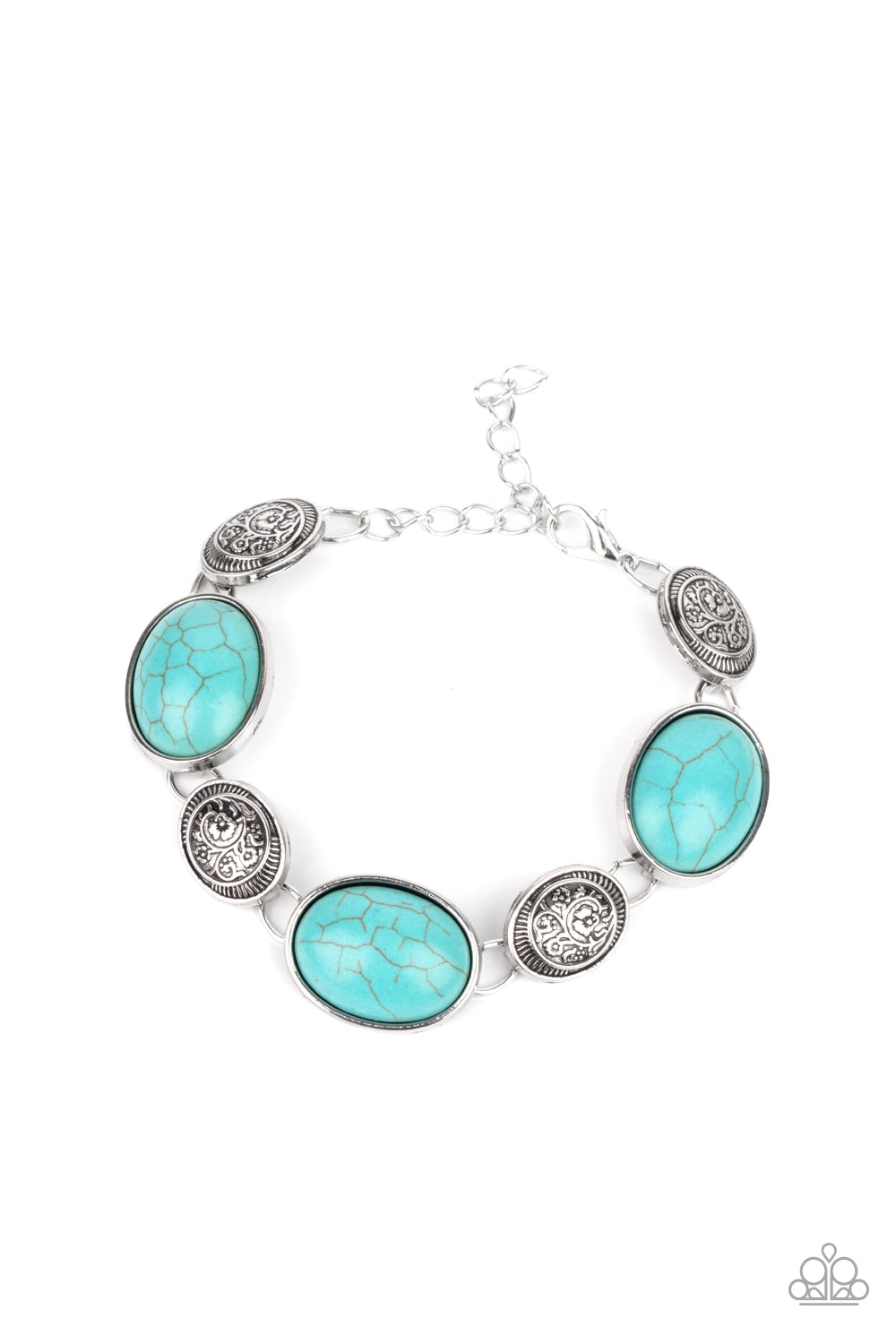 Cactus Country Turquoise Blue Stone Bracelet - Paparazzi Accessories- lightbox - CarasShop.com - $5 Jewelry by Cara Jewels