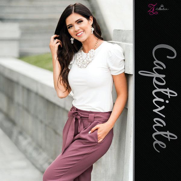 Captivate 2019 Zi Collection Necklace and matching Earrings - Paparazzi Accessories-CarasShop.com - $5 Jewelry by Cara Jewels