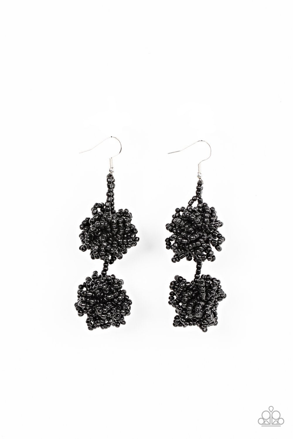 Celestial Collision Black Seed Bead Earrings - Paparazzi Accessories- lightbox - CarasShop.com - $5 Jewelry by Cara Jewels