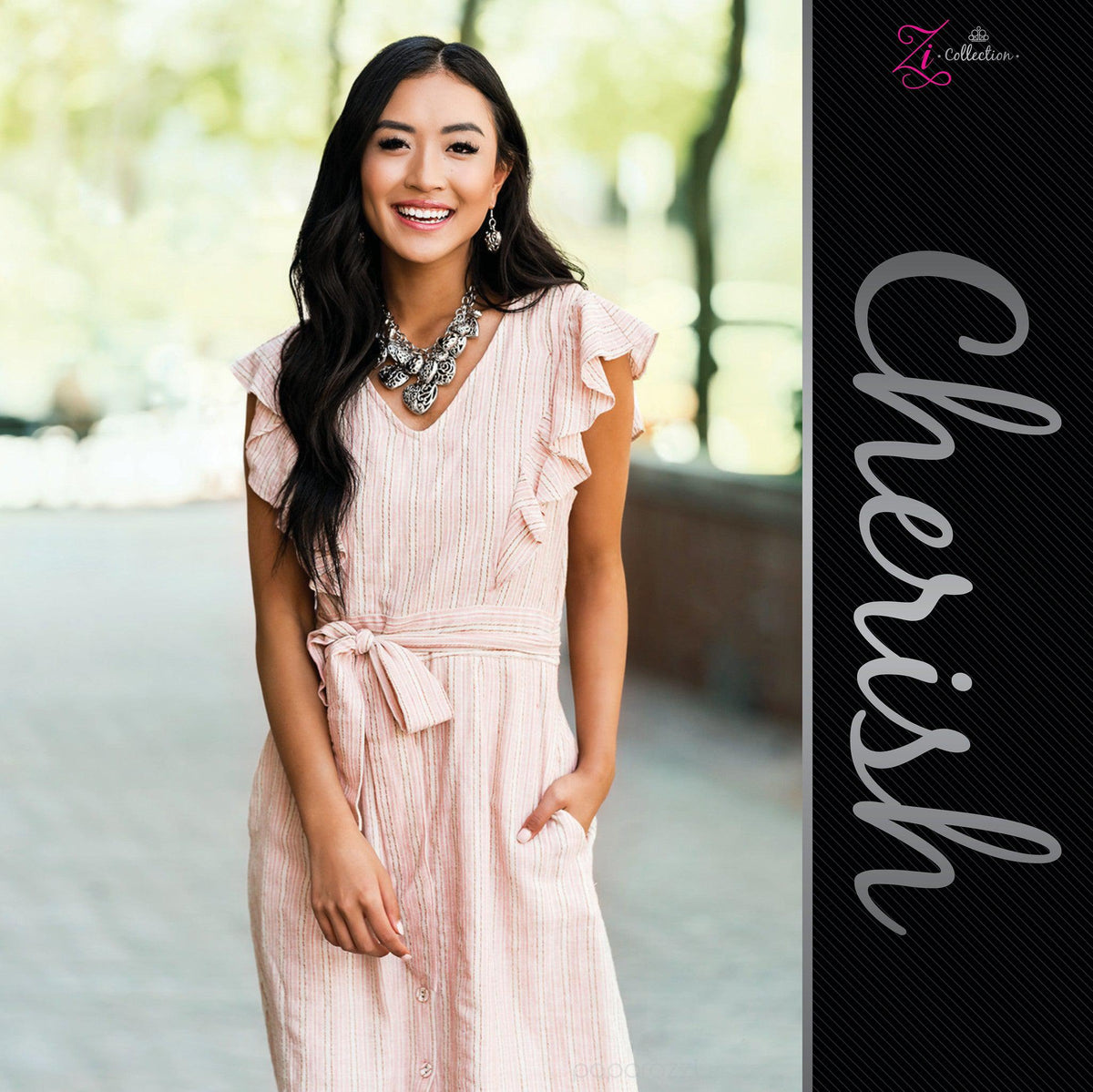 Cherish 2019 Zi Collection Necklace and matching Earrings - Paparazzi Accessories-CarasShop.com - $5 Jewelry by Cara Jewels