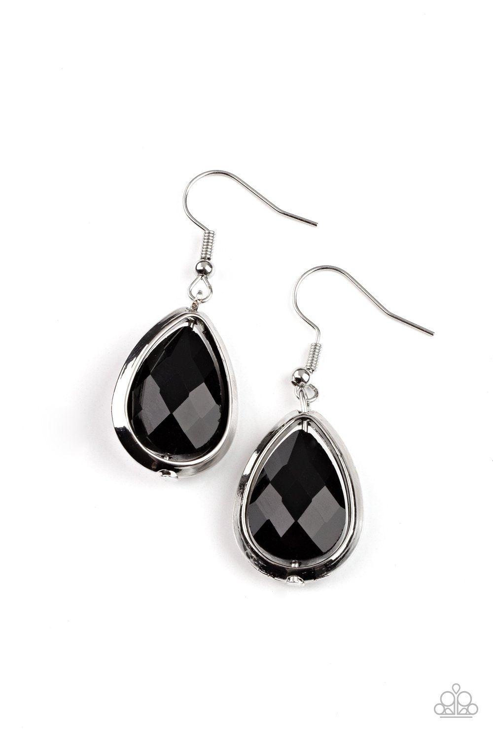 Drop-Dead Duchess Black Earrings - Paparazzi Accessories - lightbox -CarasShop.com - $5 Jewelry by Cara Jewels