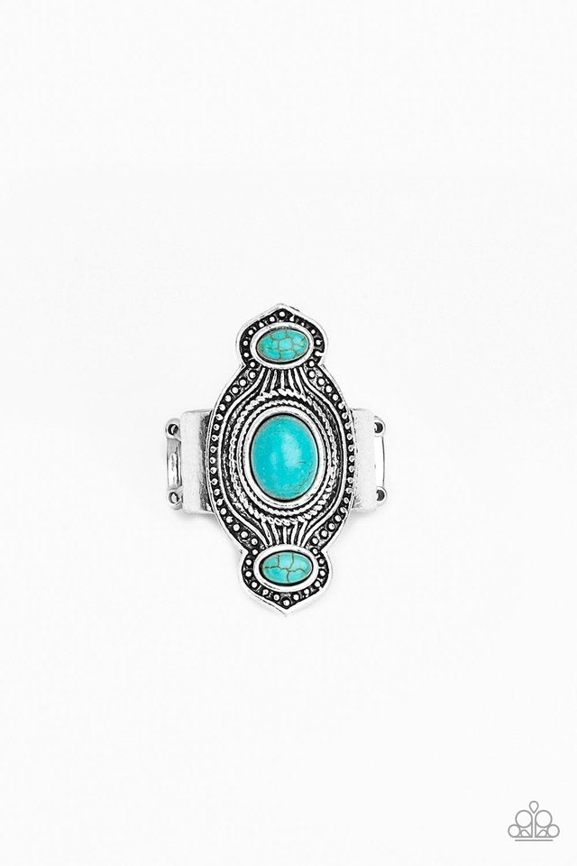 Dune Drifter Turquoise Blue Stone Ring - Paparazzi Accessories- lightbox - CarasShop.com - $5 Jewelry by Cara Jewels