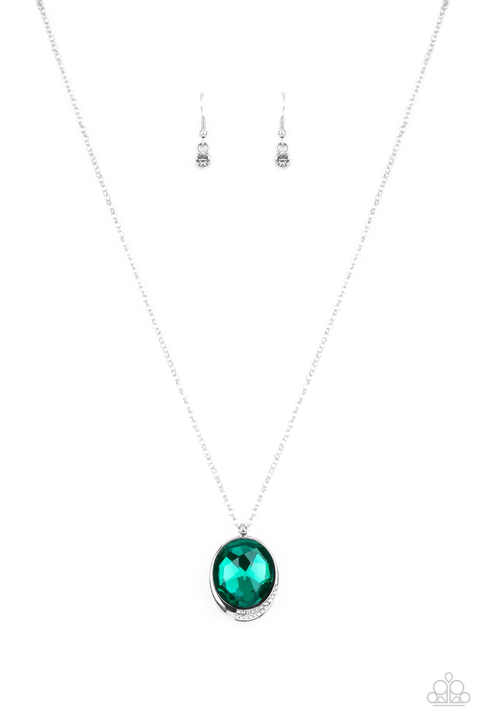 Fashion Finale Green Rhinestone Necklace - Paparazzi Accessories- lightbox - CarasShop.com - $5 Jewelry by Cara Jewels