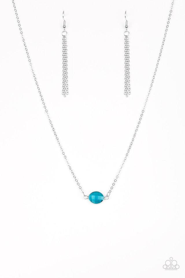 Fashionably Fantabulous Blue Rhinestone Necklace - Paparazzi Accessories- lightbox - CarasShop.com - $5 Jewelry by Cara Jewels