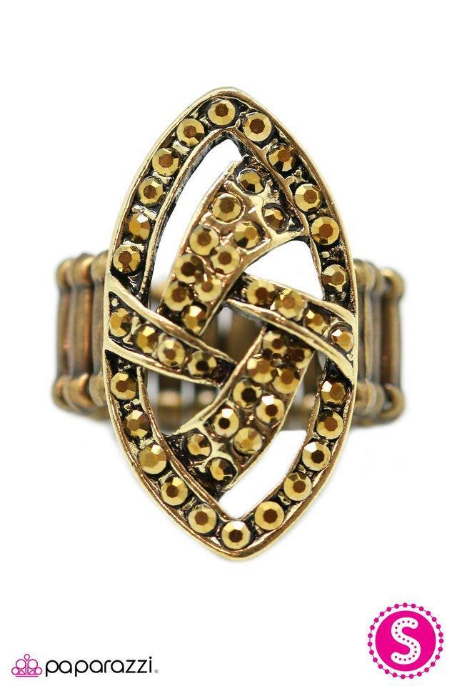 Game Time Brass Ring - Paparazzi Accessories- lightbox - CarasShop.com - $5 Jewelry by Cara Jewels