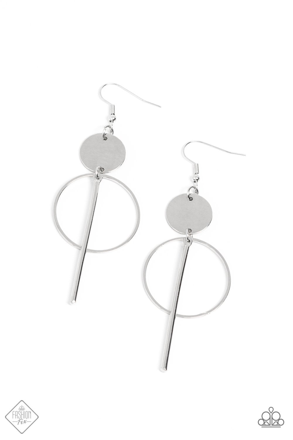 Harmoniously Balanced Silver Earrings - Paparazzi Accessories- lightbox - CarasShop.com - $5 Jewelry by Cara Jewels