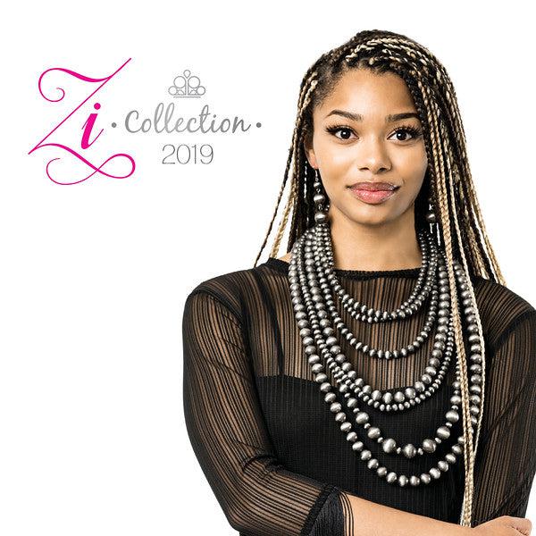 Instinct 2019 Zi Collection Necklace and matching Earrings - Paparazzi Accessories-CarasShop.com - $5 Jewelry by Cara Jewels