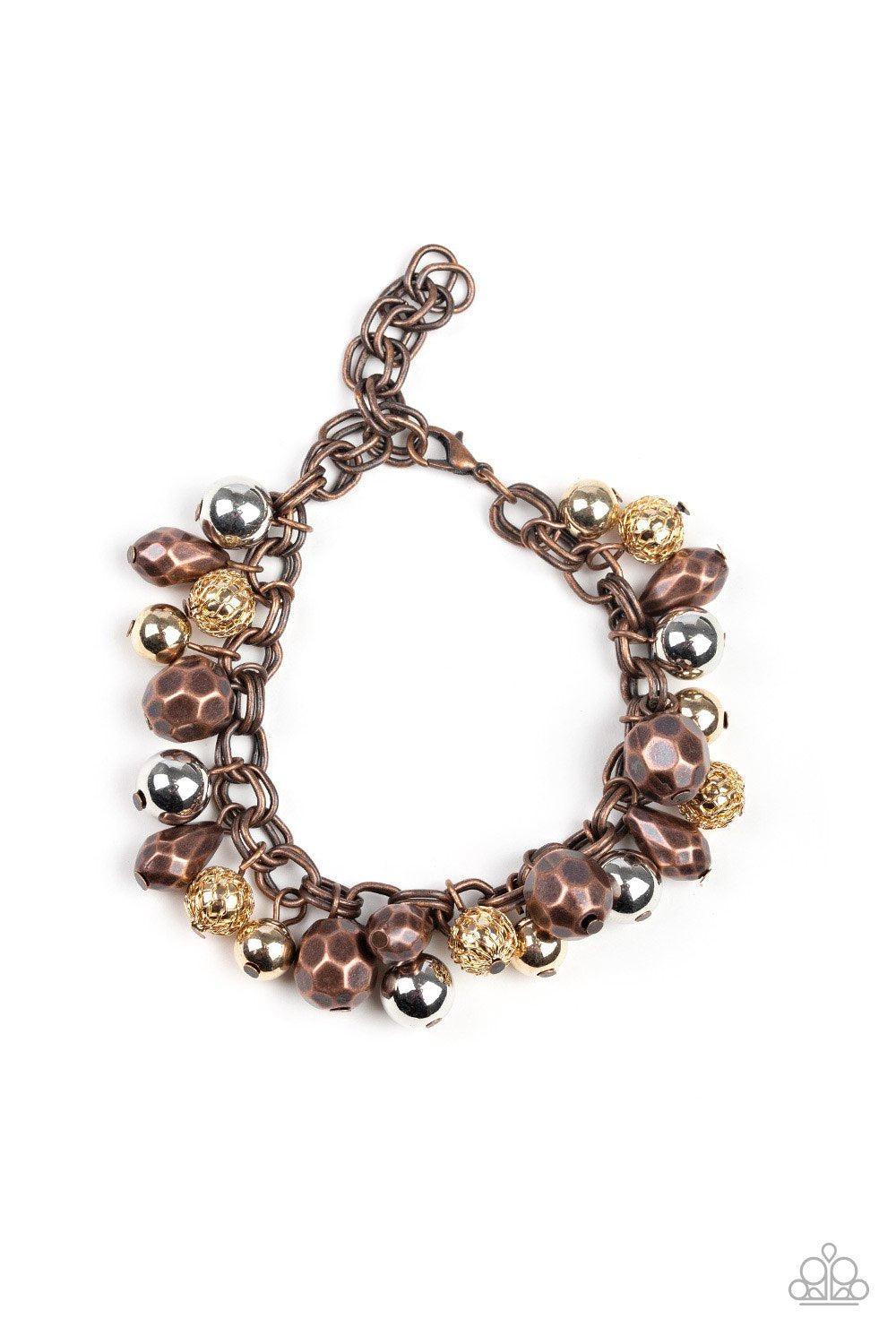 Invest in This Multi Copper, Gold and Silver Bracelet - Paparazzi Accessories - lightbox -CarasShop.com - $5 Jewelry by Cara Jewels