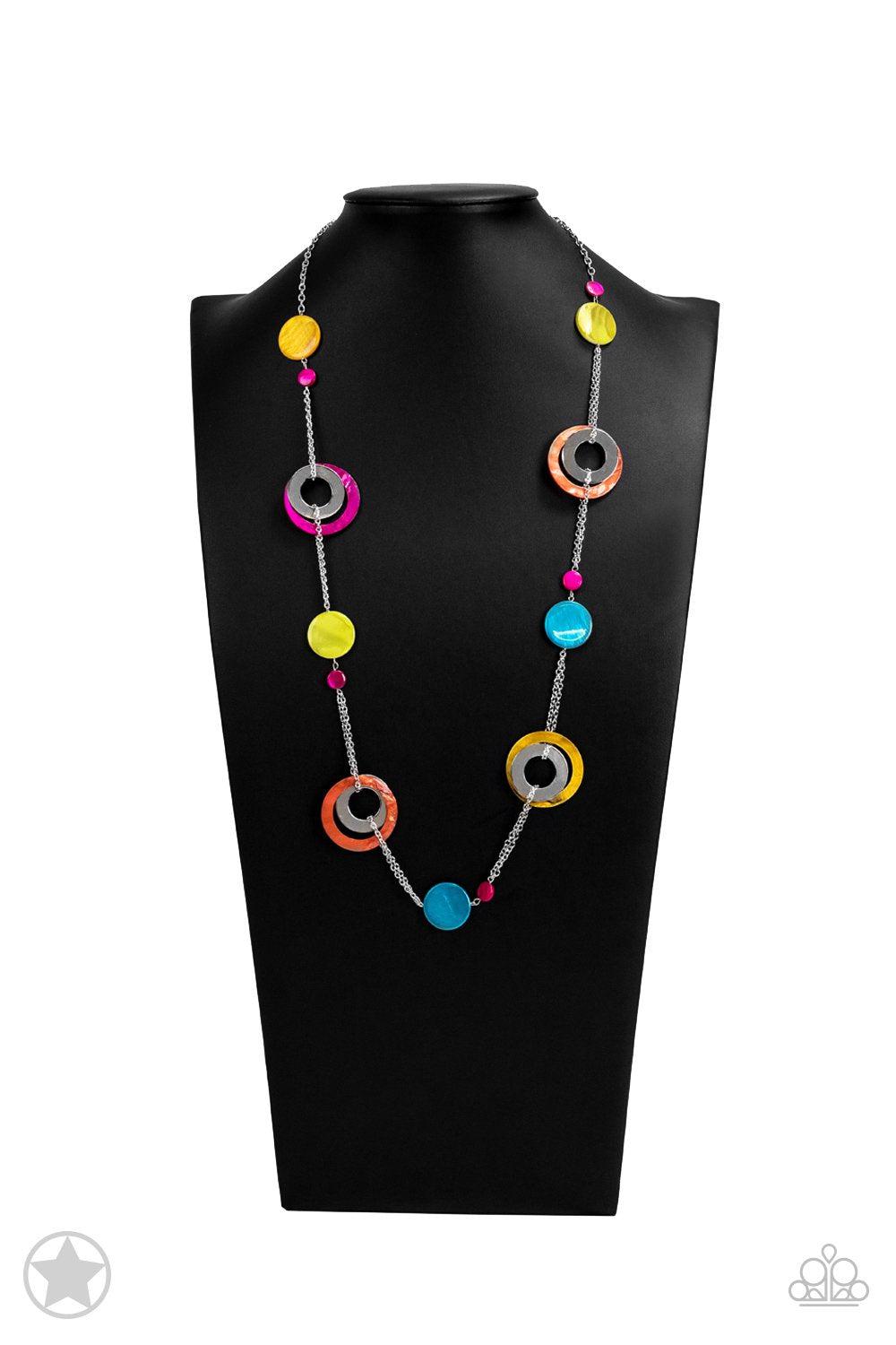 Kaleidoscopically Captivating Multi-color Necklace - Paparazzi Accessories- on bust -CarasShop.com - $5 Jewelry by Cara Jewels