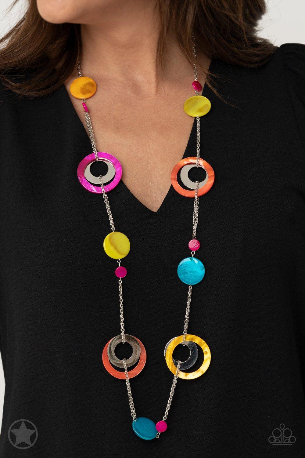 Kaleidoscopically Captivating Multi-color Necklace - Paparazzi Accessories - model -CarasShop.com - $5 Jewelry by Cara Jewels